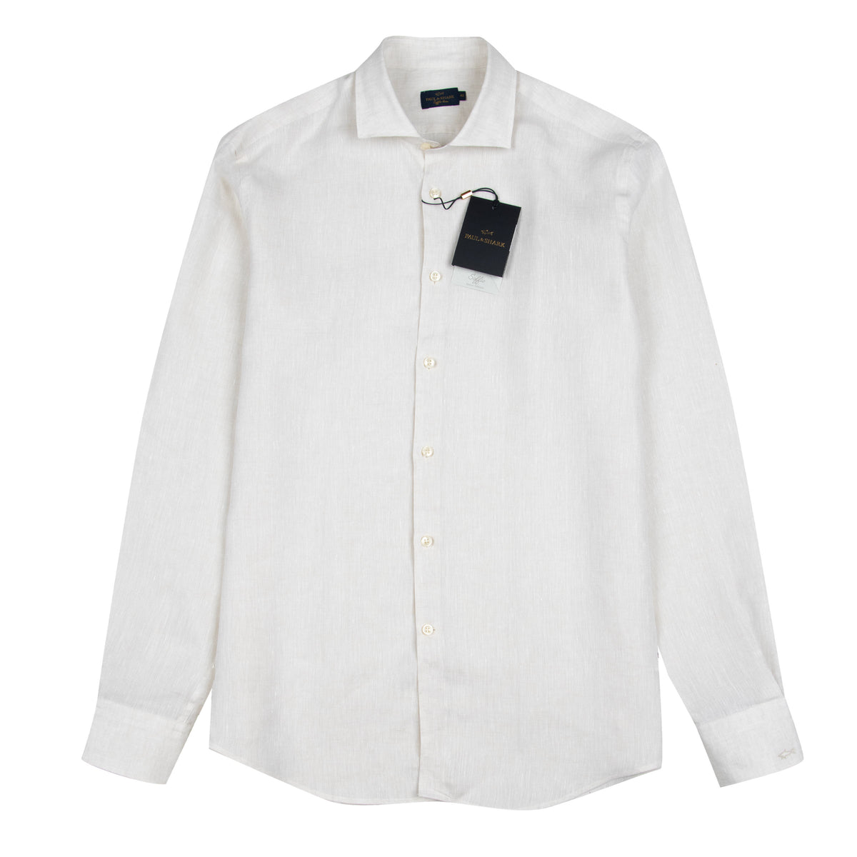 Paul & Shark - Light Beige Soffio Linen Classic Fit Long Sleeve Shirt L/S SHIRTS Paul & Shark