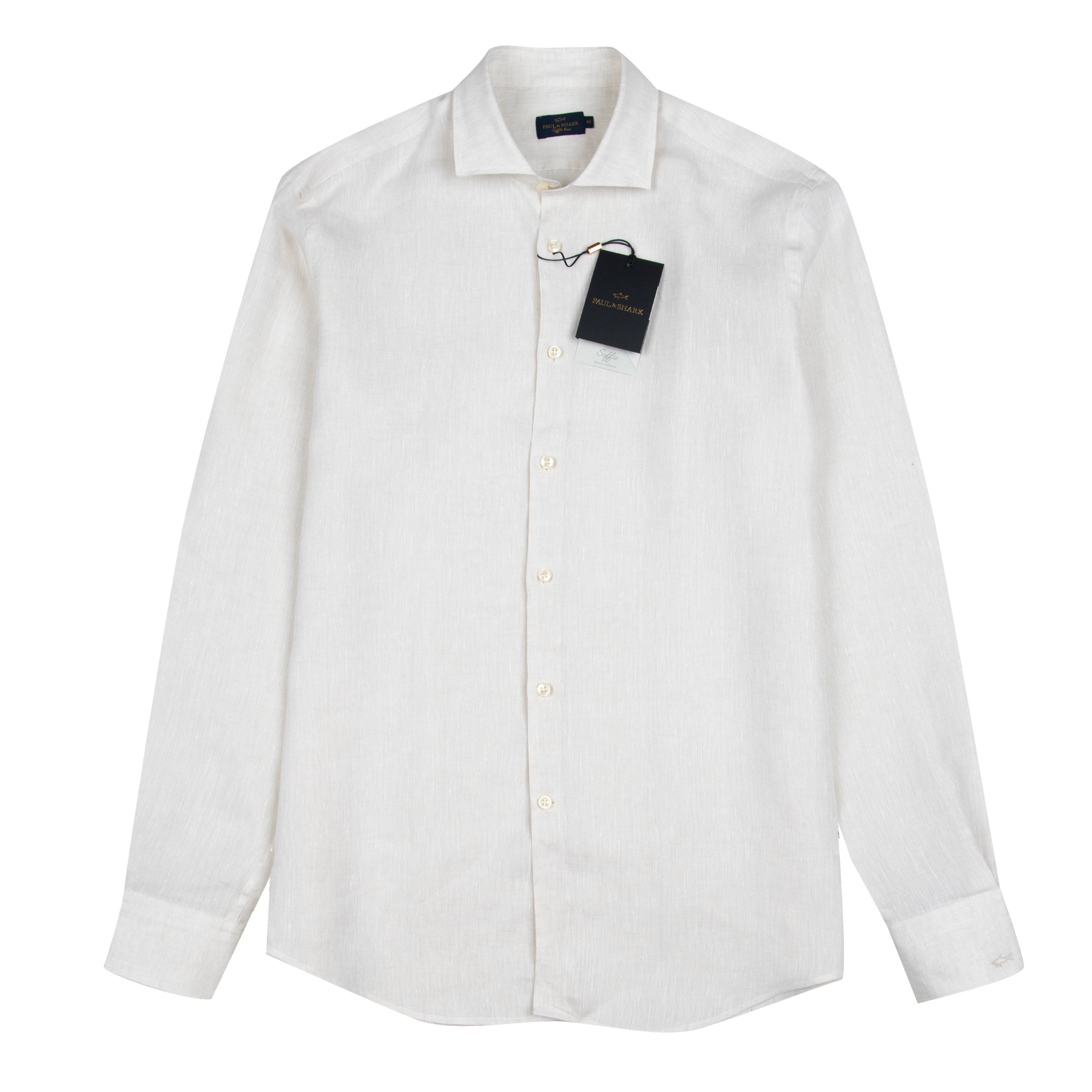 Paul & Shark - Light Beige Soffio Linen Long Sleeve Shirt L/S SHIRTS Paul & Shark
