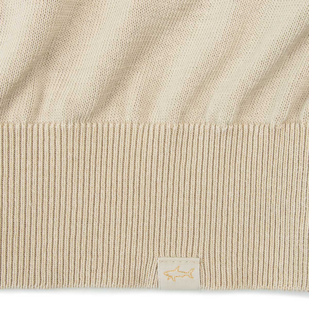 Paul &amp; Shark - Beige Quarter Zip Cotton Knit Sweater KNITWEAR Paul &amp; Shark