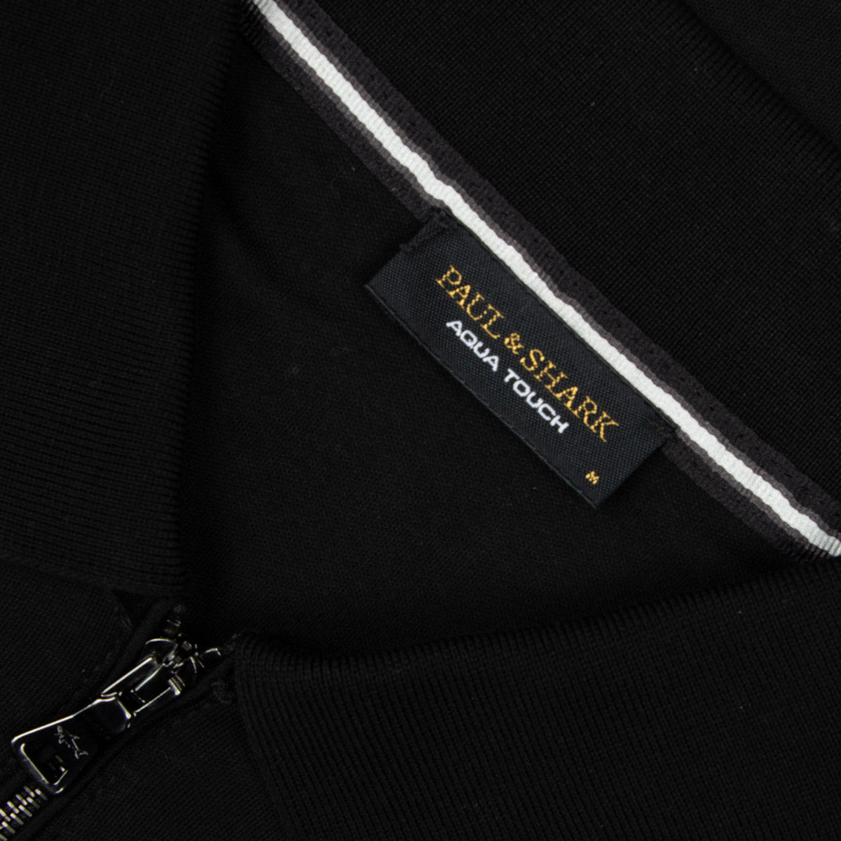 Paul &amp; Shark - Black Aqua Touch Long Sleeve Eyptian Cotton Zip Neck