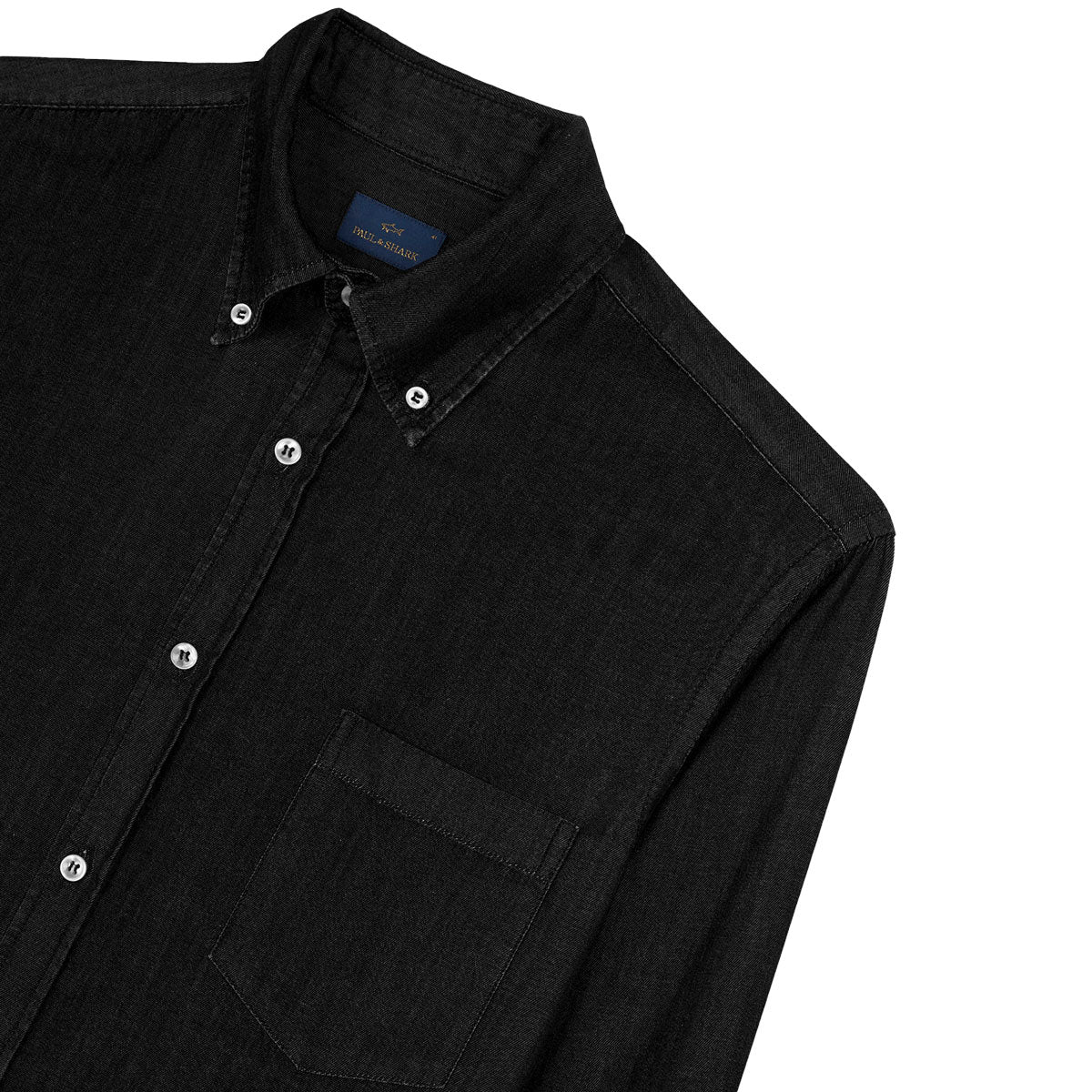 Paul & Shark - Black Egyptian Cotton Denim Shirt L/S SHIRTS Paul & Shark