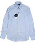 Paul & Shark - Blue & White Striped Oxford Cotton Long Sleeve Shirt L/S SHIRTS Paul & Shark
