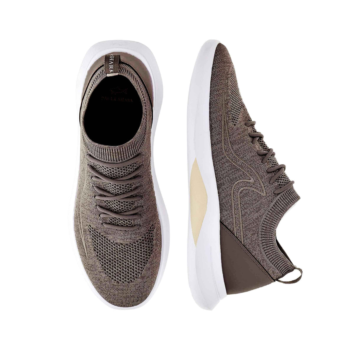 Paul & Shark - Brown Technical Knit Slip-on Sneakers SHOES Paul & Shark