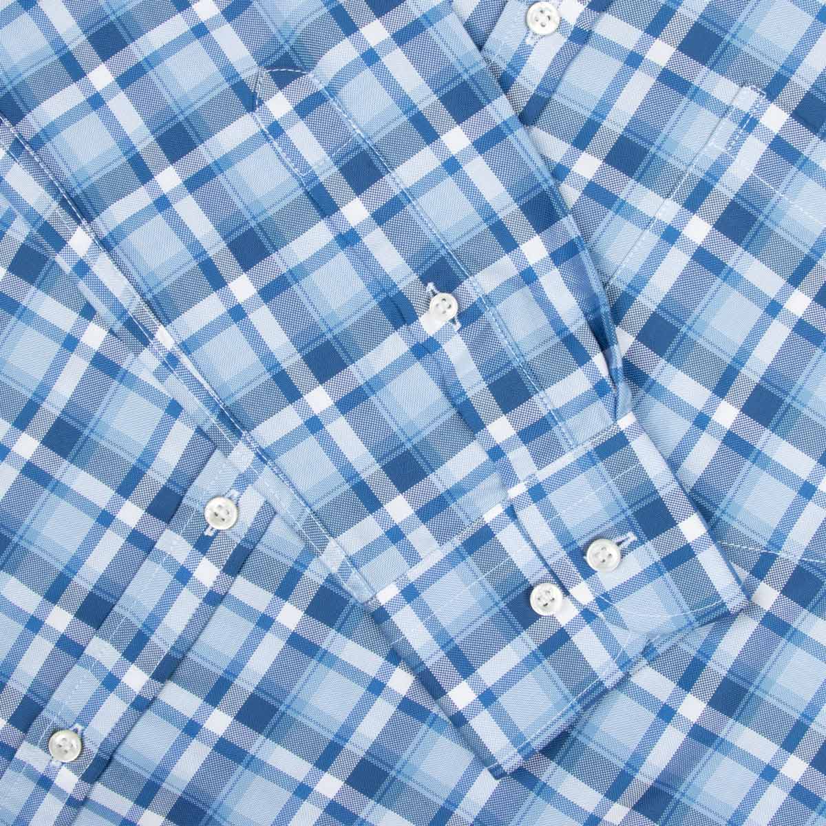 Paul &amp; Shark - Blue &amp; White Check Long Sleeve Cotton Shirt