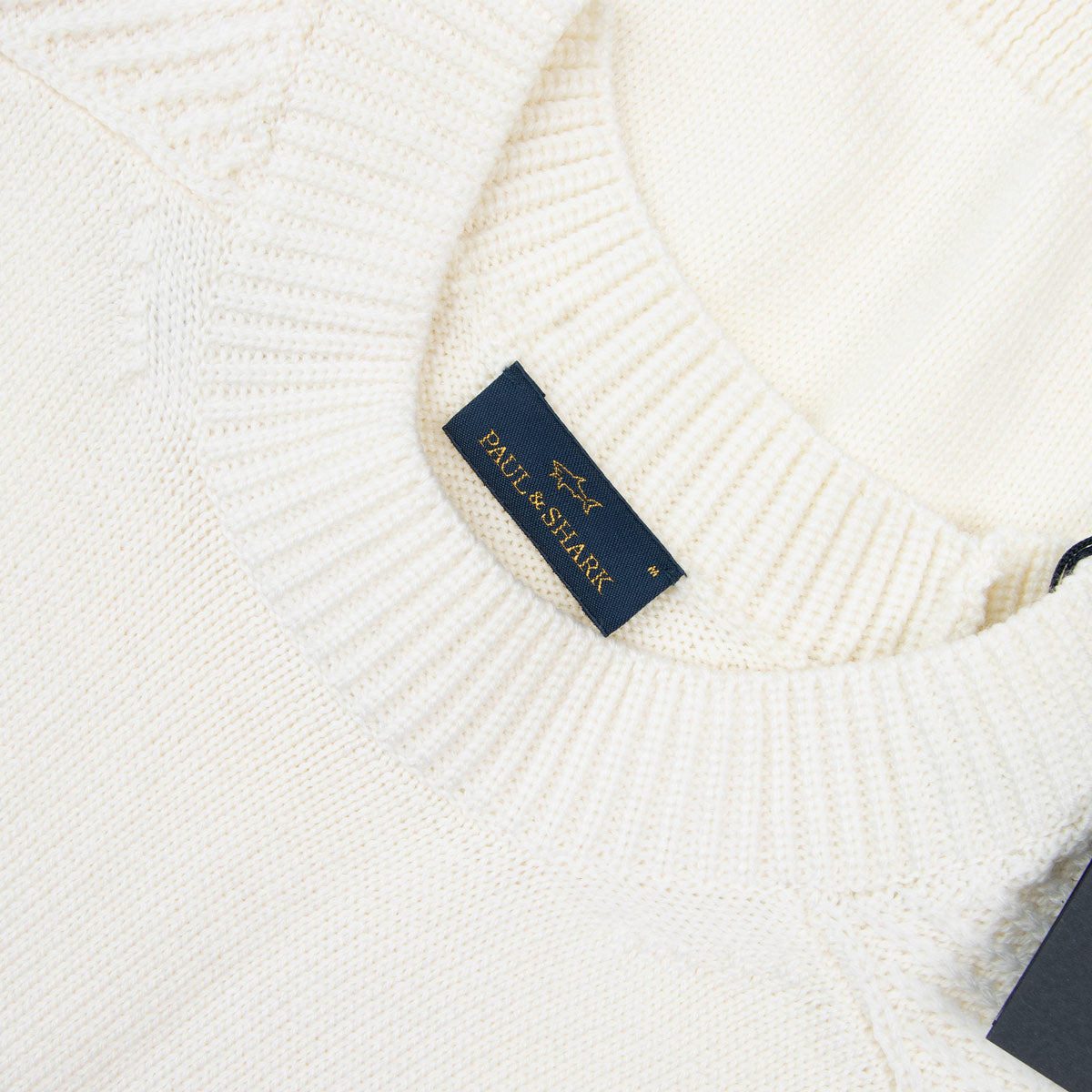 Paul & Shark - Cream Virgin Wool Sweater KNITWEAR Paul & Shark