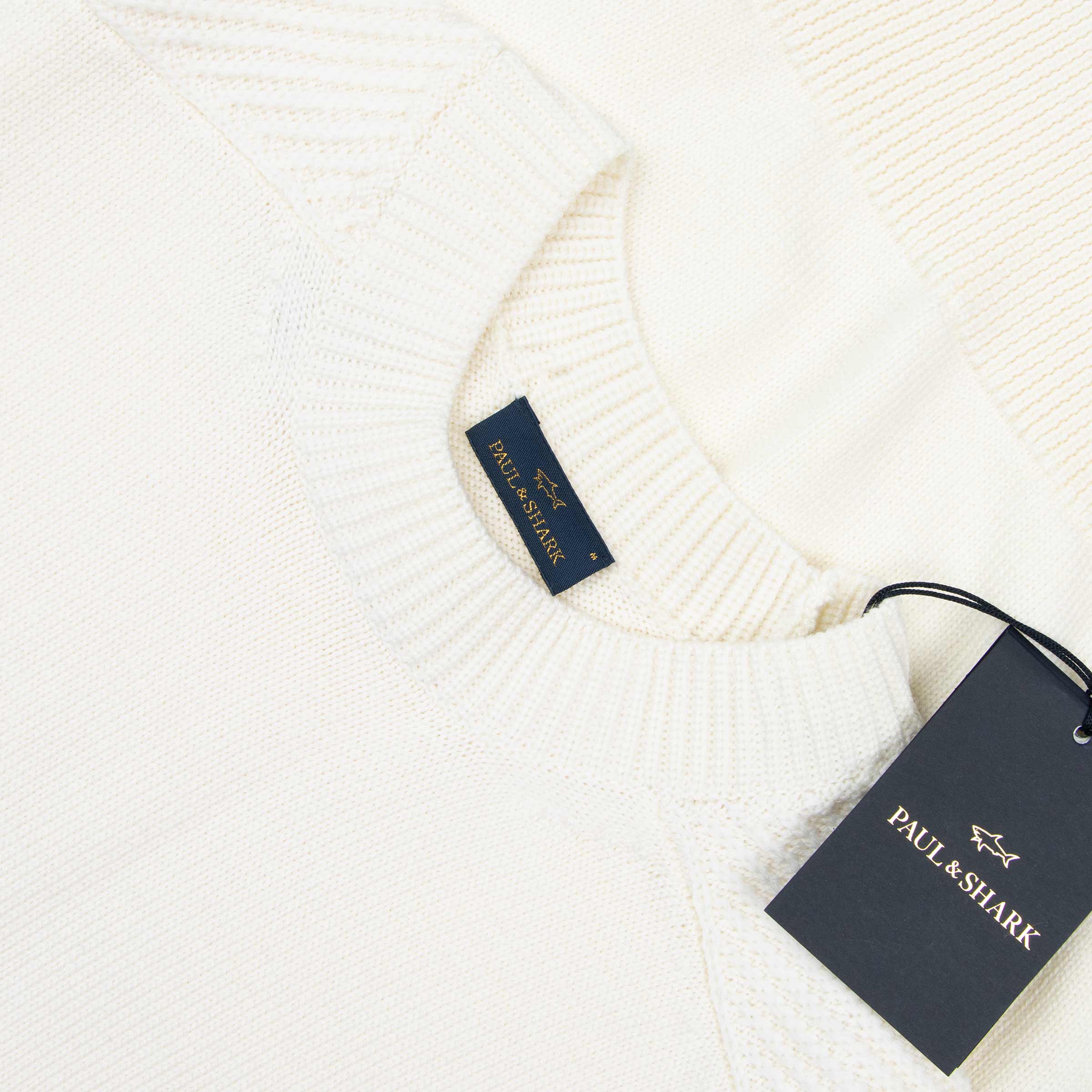 Paul & Shark - Cream Virgin Wool Sweater KNITWEAR Paul & Shark