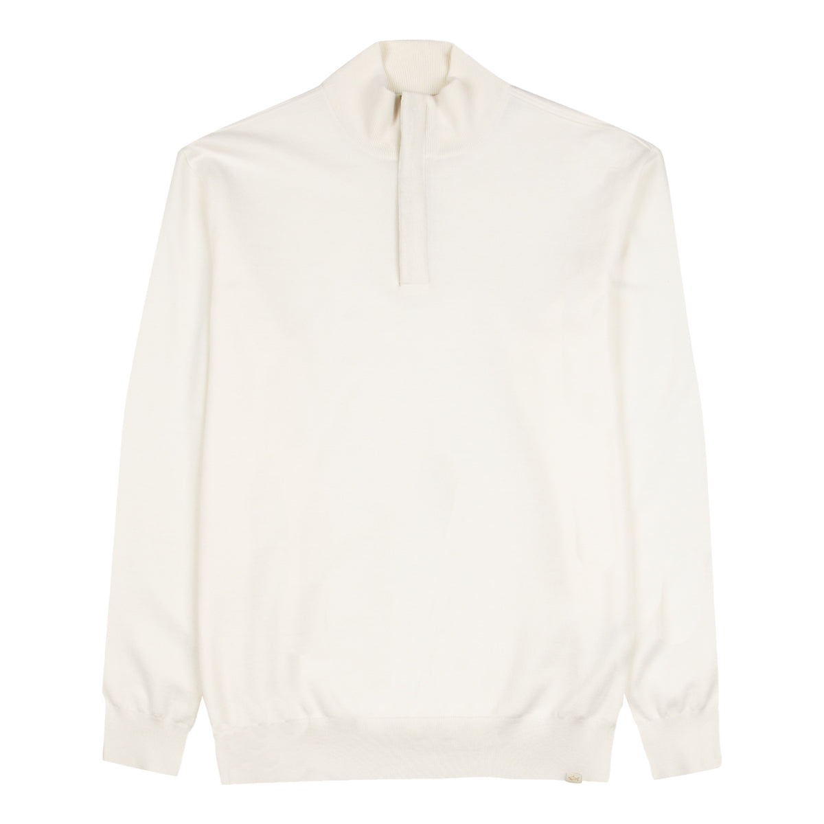 Paul &amp; Shark - Cream Summer Wool Zip Neck Sweater KNITWEAR Paul &amp; Shark