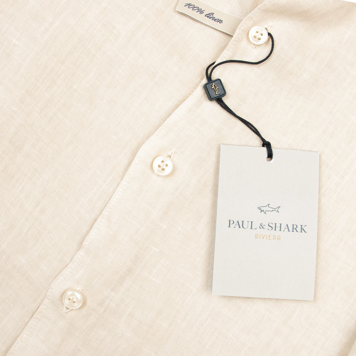 Paul &amp; Shark - Tan Riveria Pure Linen Long Sleeve Shirt L/S SHIRTS Paul &amp; Shark