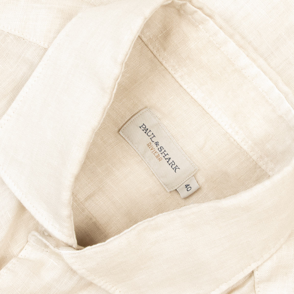 Paul &amp; Shark - Tan Riveria Pure Linen Long Sleeve Shirt L/S SHIRTS Paul &amp; Shark