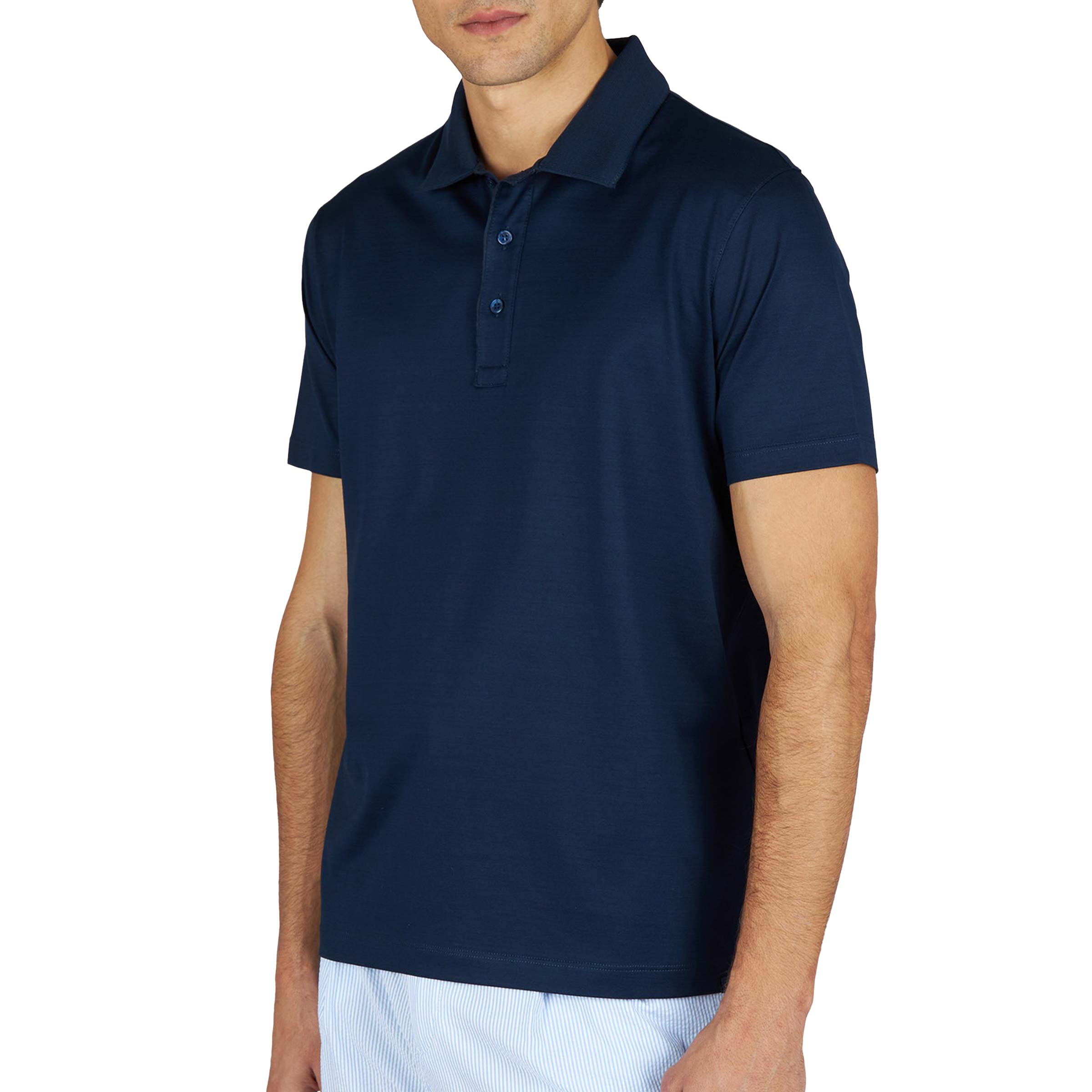 Paul & Shark - Navy Double-Mercerised Cotton Polo shirt S/S POLOS Paul & Shark