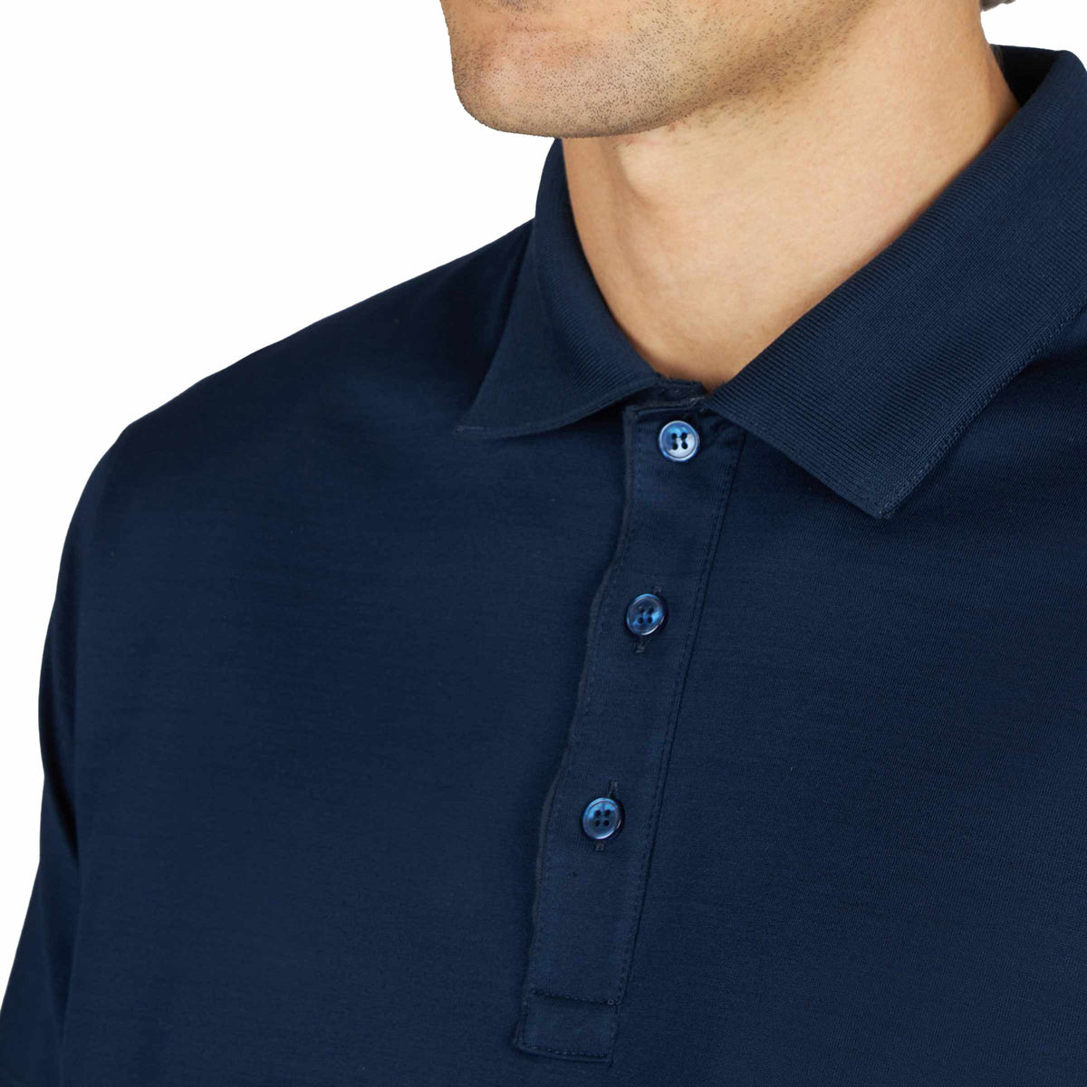 Paul & Shark - Navy Double-Mercerised Cotton Polo shirt S/S POLOS Paul & Shark