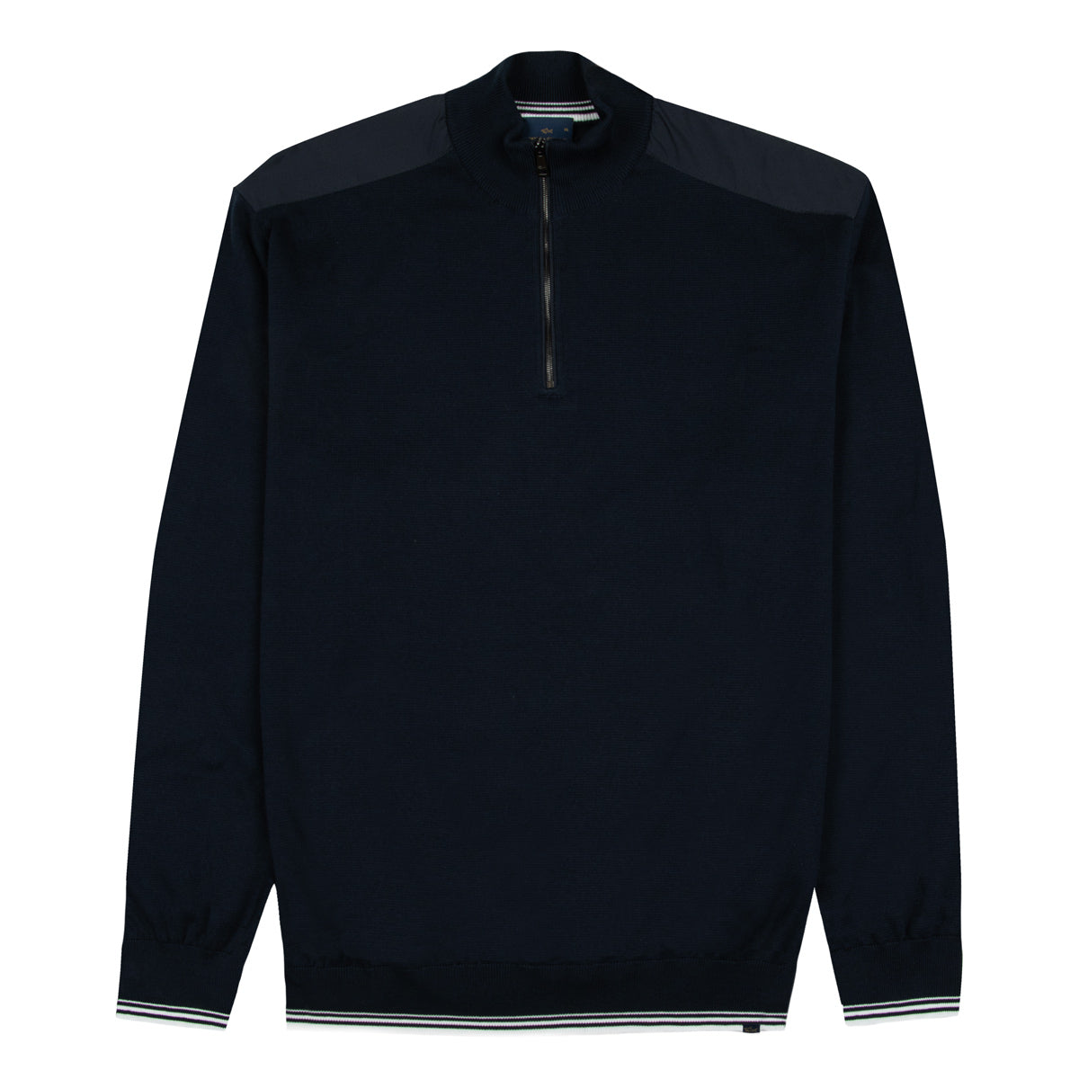 Paul &amp; Shark - Navy Piuma Zip Neck Giza Cotton Sweater KNITWEAR Paul &amp; Shark