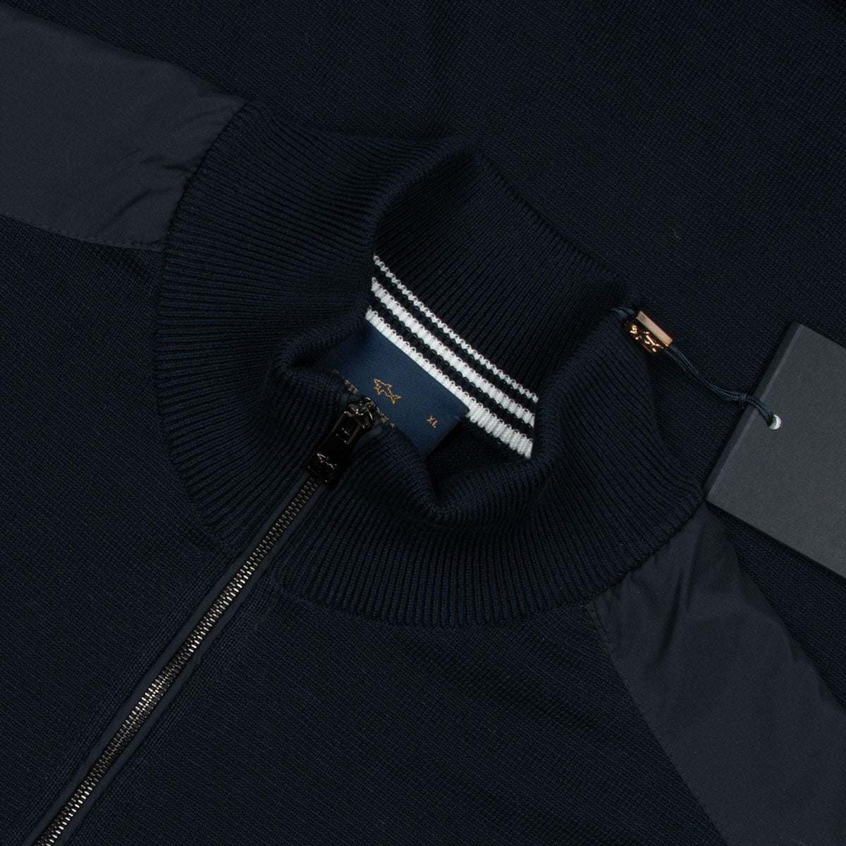 Paul &amp; Shark - Navy Piuma Zip Neck Giza Cotton Sweater KNITWEAR Paul &amp; Shark