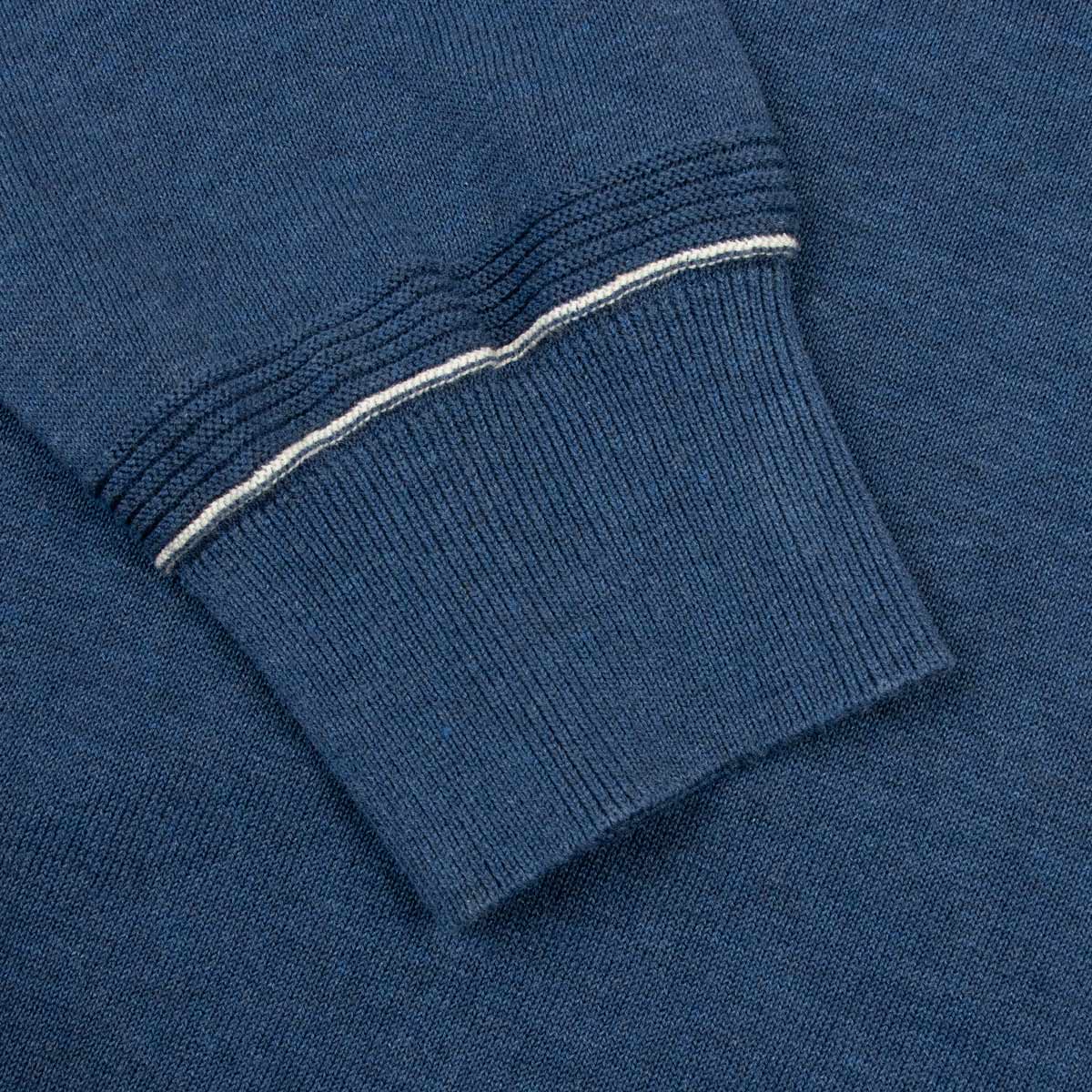 Paul &amp; Shark - Blue Soft Half Zip Cotton Sweater KNITWEAR Paul &amp; Shark