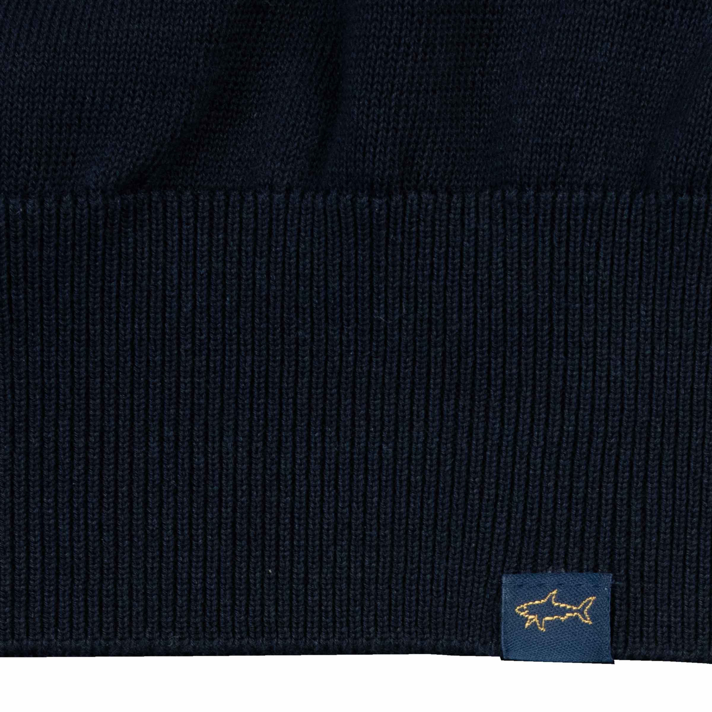 Paul &amp; Shark - Navy with Denim Quarter-Zip Cotton Sweater KNITWEAR Paul &amp; Shark