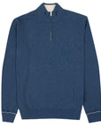 Paul & Shark - Blue Soft Half Zip Cotton Sweater KNITWEAR Paul & Shark