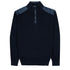 Paul & Shark - Navy with Denim Quarter-Zip Cotton Sweater KNITWEAR Paul & Shark