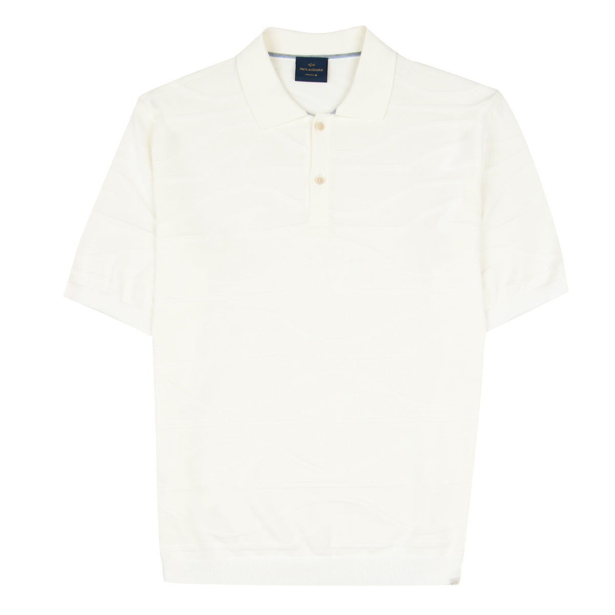 Paul & Shark - Off White Textured Knitted Polo Shirt S/S POLOS Paul & Shark