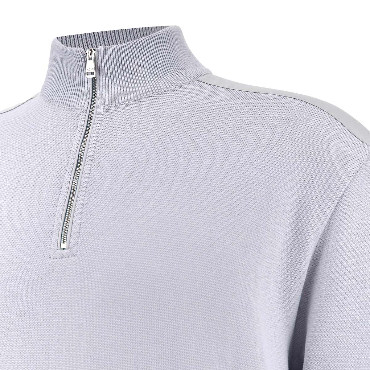 Paul &amp; Shark - Skyride Blue Piuma cotton with Typhoon® details Half‑zip sweater KNITWEAR Paul &amp; Shark