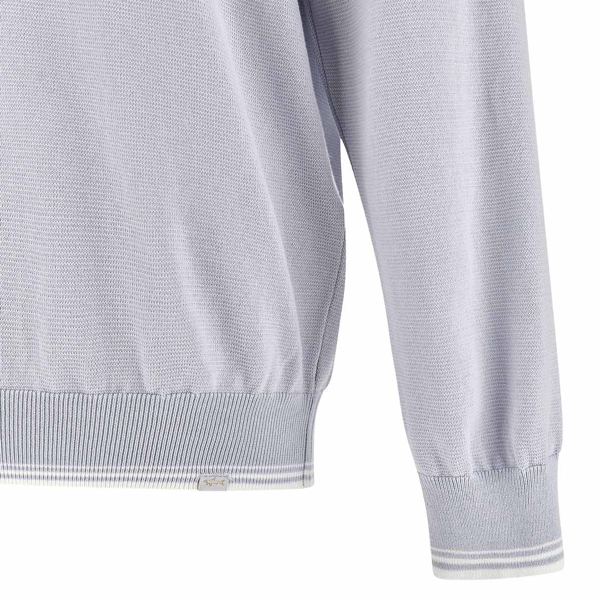 Paul &amp; Shark - Skyride Blue Piuma cotton with Typhoon® details Half‑zip sweater KNITWEAR Paul &amp; Shark