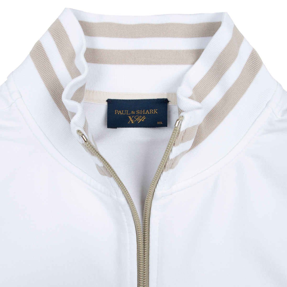Paul &amp; Shark - Cream X-Soft Cotton Full Zip Sweater SWEATS Paul &amp; Shark