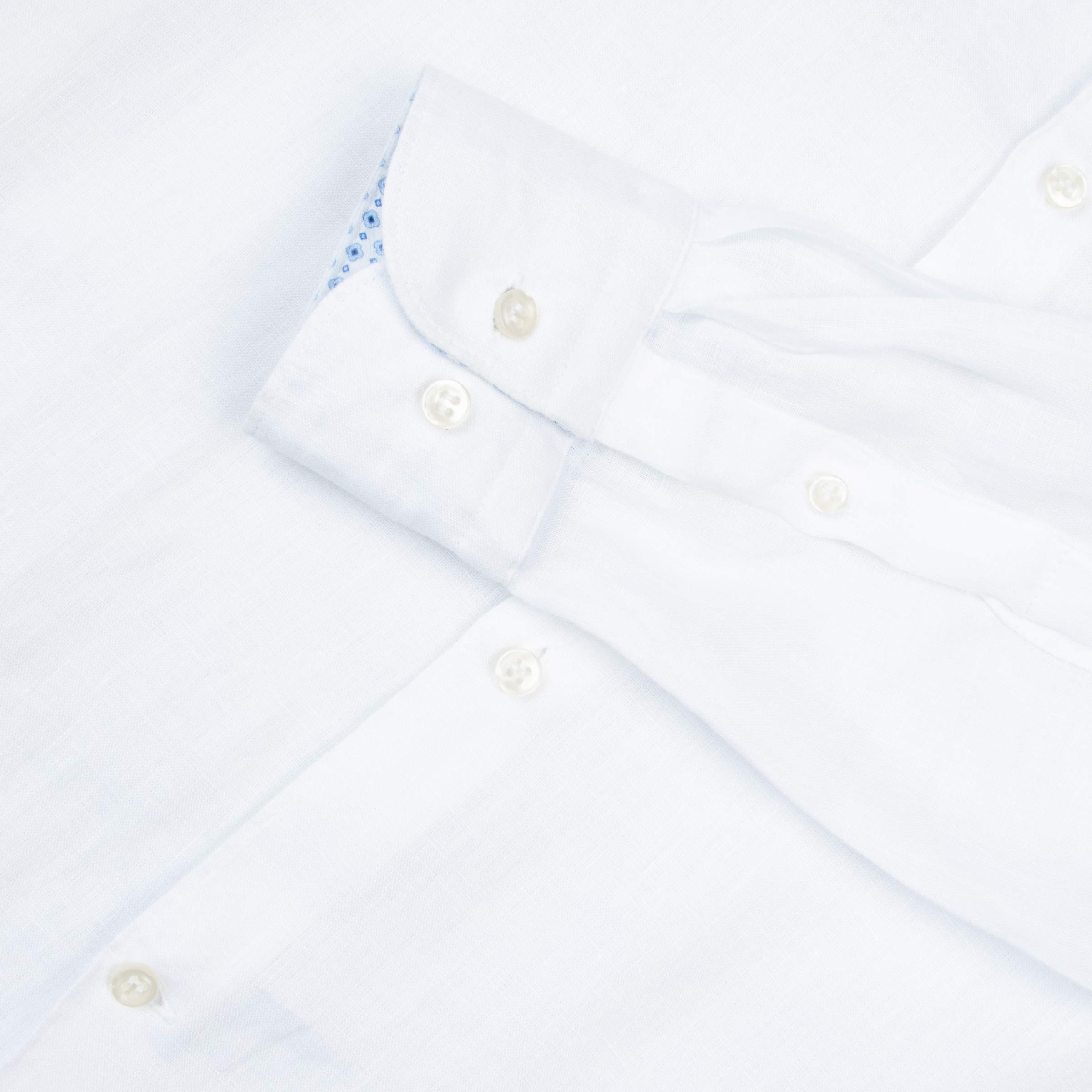 Paul &amp; Shark - White Contrast Riveria Pure Linen Long Sleeve Shirt L/S SHIRTS Paul &amp; Shark