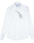 Paul & Shark - White Contrast Riveria Pure Linen Long Sleeve Shirt L/S SHIRTS Paul & Shark
