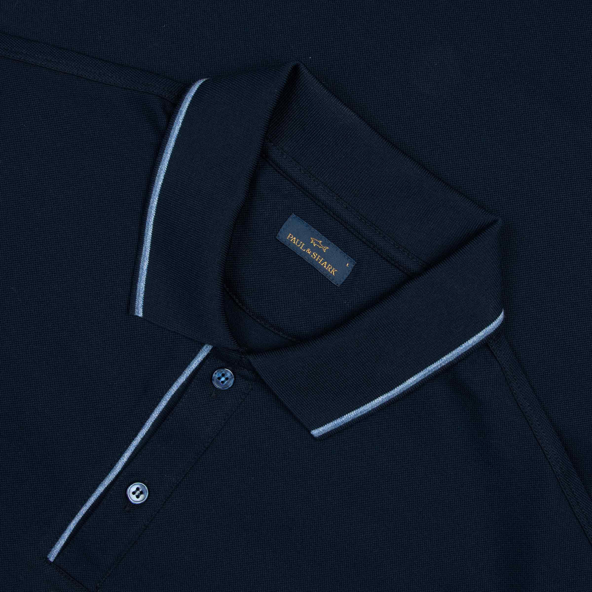 Paul & Shark - Navy Contrast Cotton Piqué Polo Shirt S/S POLOS Paul & Shark