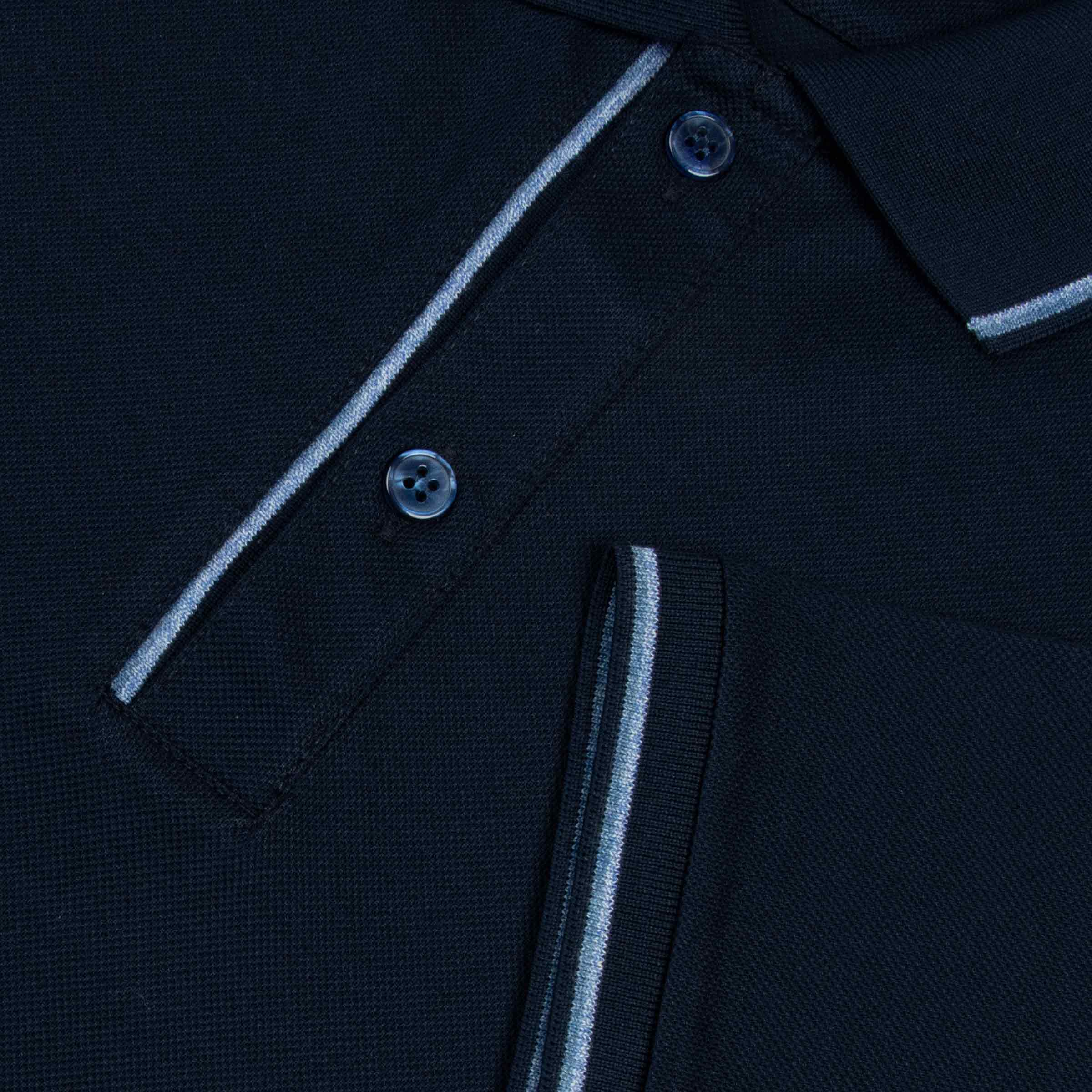Paul &amp; Shark - Navy Contrast Cotton Piqué Polo Shirt S/S POLOS Paul &amp; Shark
