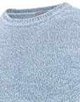 Paul & Shark - Bright white/Blissful Blue Piuma Cotton Crew‑neck Sweater KNITWEAR Paul & Shark