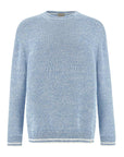 Paul & Shark - Bright white/Blissful Blue Piuma Cotton Crew‑neck Sweater KNITWEAR Paul & Shark