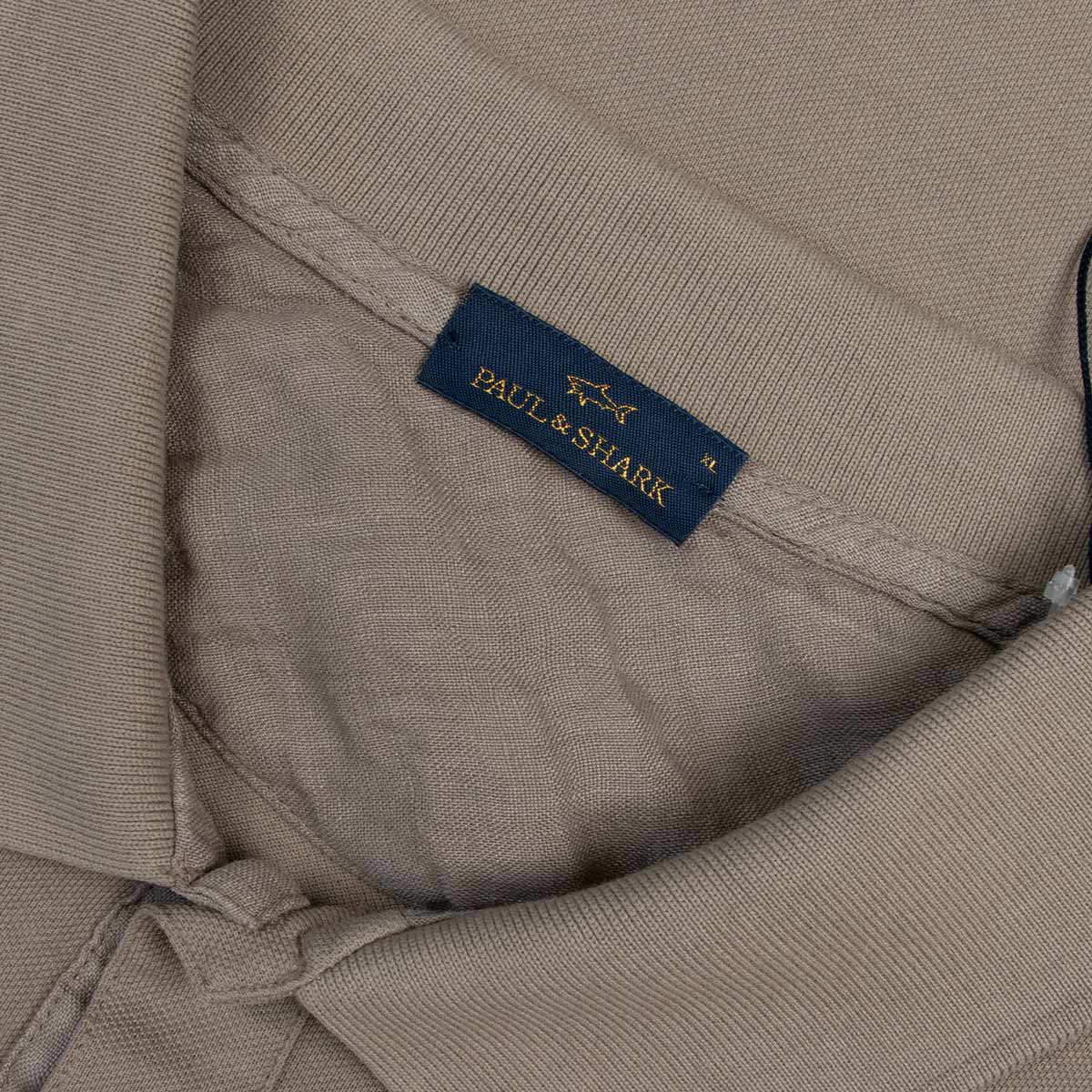 Paul &amp; Shark - Stone Grey Cotton Piqué Polo Shirt S/S POLOS Paul &amp; Shark