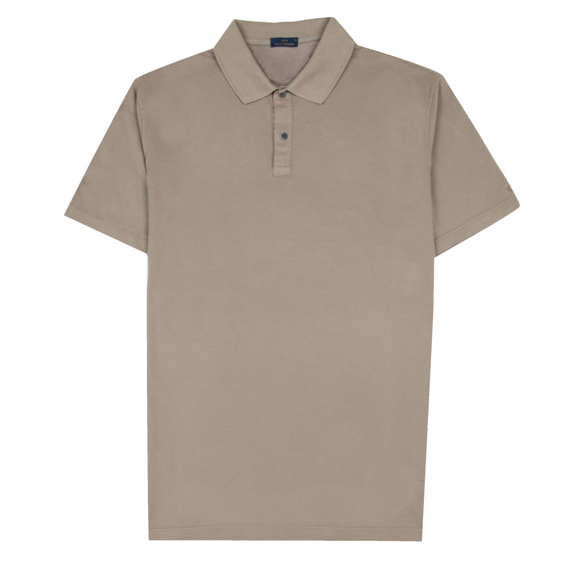 Paul &amp; Shark - Stone Grey Cotton Piqué Polo Shirt S/S POLOS Paul &amp; Shark