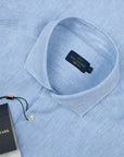 Paul & Shark - Light Blue Soffio Linen Classic Fit Long Sleeve Shirt L/S SHIRTS Paul & Shark