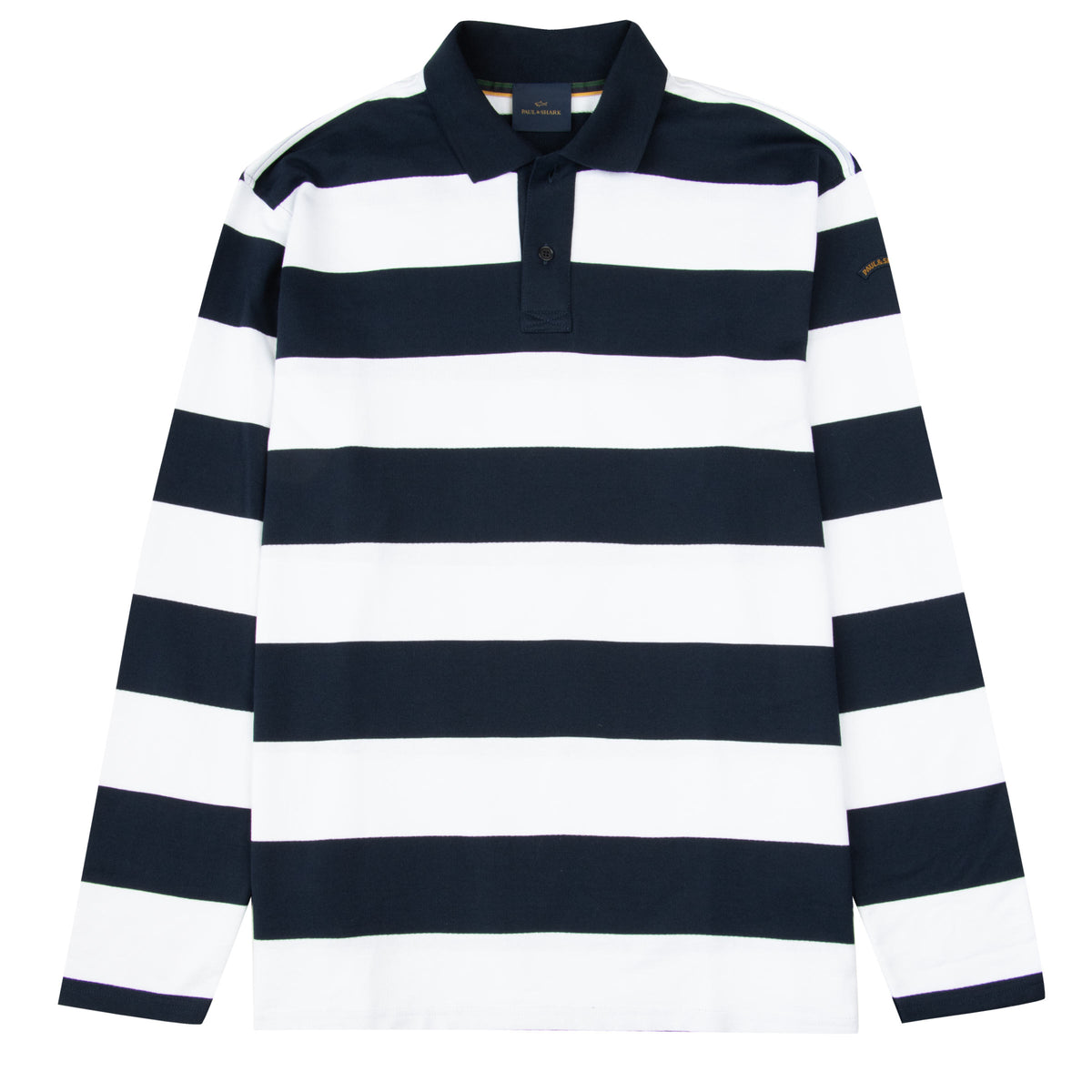 Paul and Shark - Navy and White Cotton Long Sleeve Rugby Shirt RUGBY/LS POLOS Paul & Shark