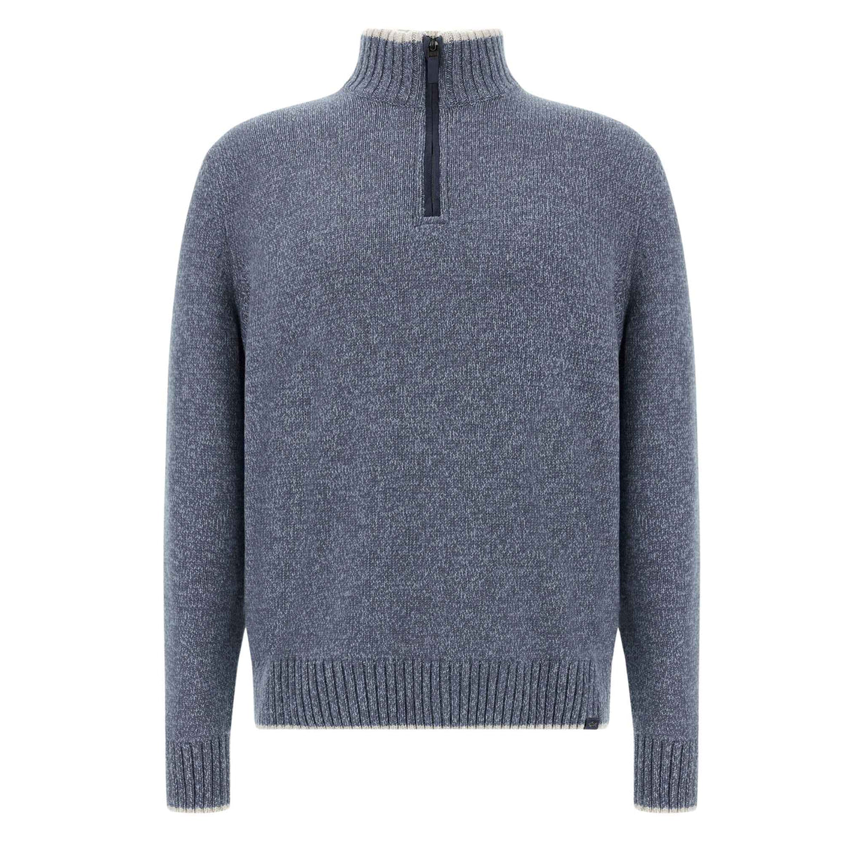 Paul &amp; Shark - Blue Wool and Cashmere Half-Zip Sweater