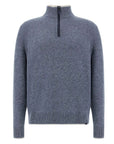 Paul & Shark - Blue Wool and Cashmere Half-Zip Sweater