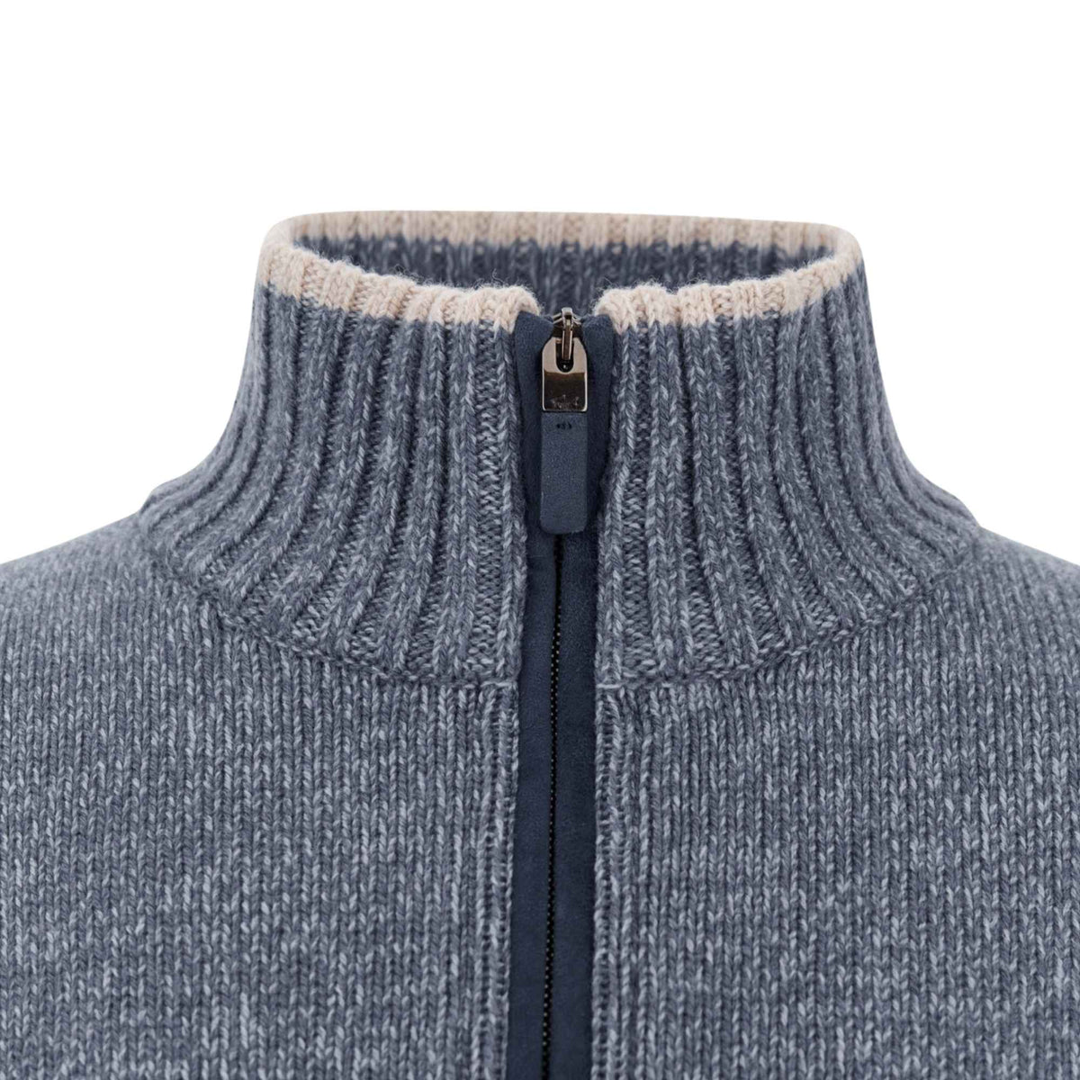 Paul &amp; Shark - Blue Wool and Cashmere Half-Zip Sweater