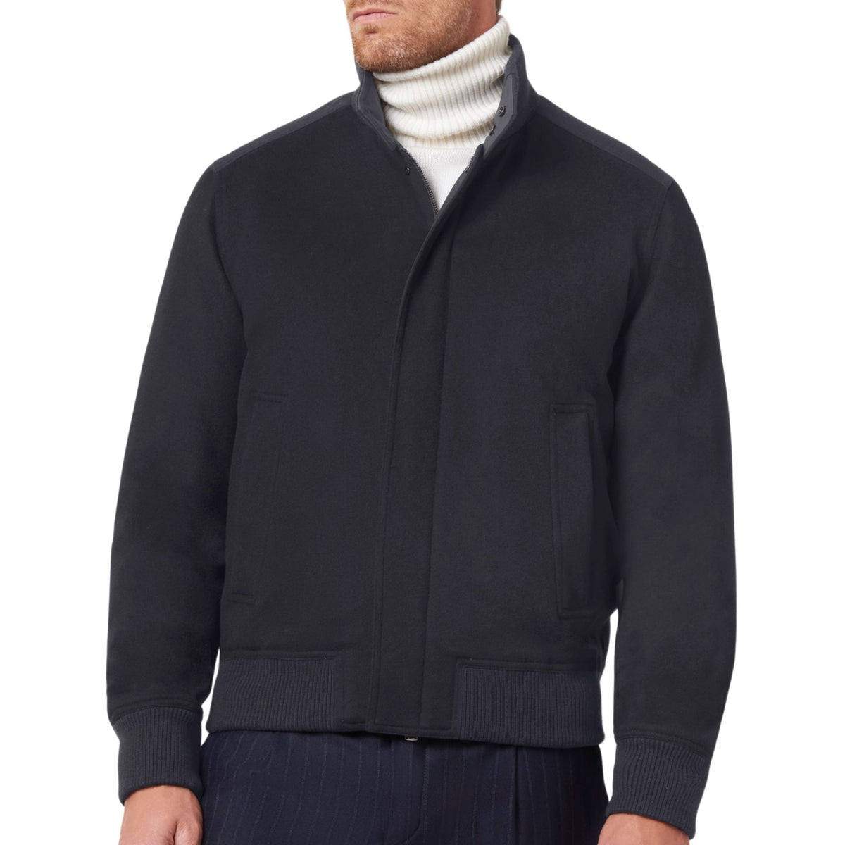 Paul &amp; Shark - Navy Paolo Cashmere Water-resistant Bomber Jacket