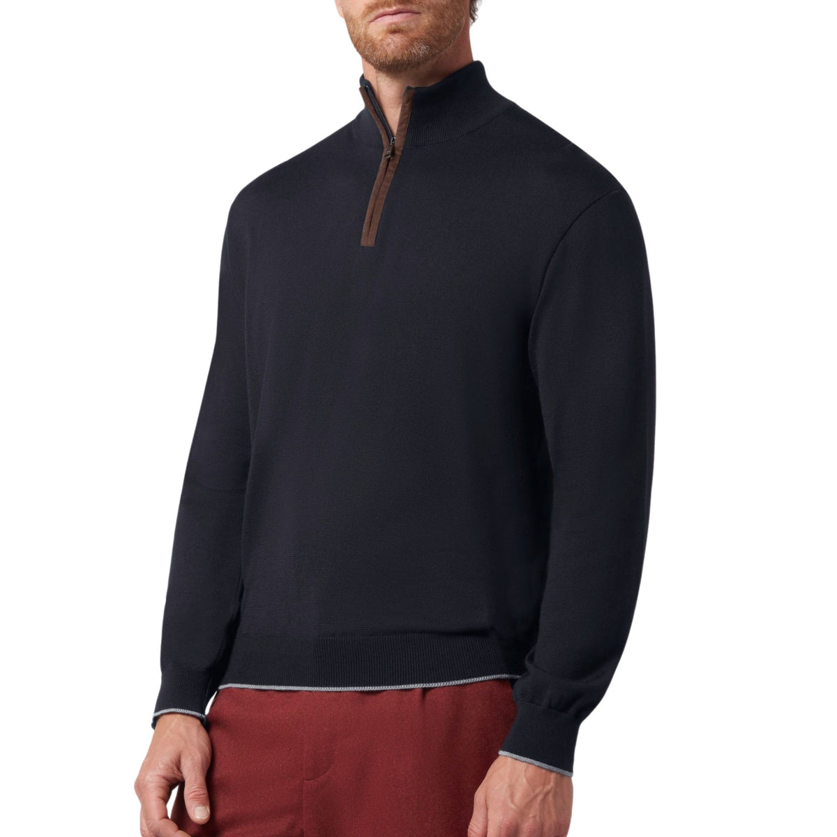 Paul &amp; Shark - Navy X-Soft Wool Half-Zip Sweater