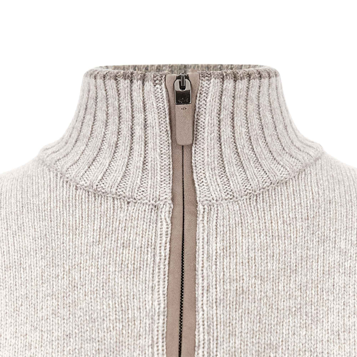 Paul &amp; Shark - Silver Grey Wool and Cashmere Half-Zip Sweater