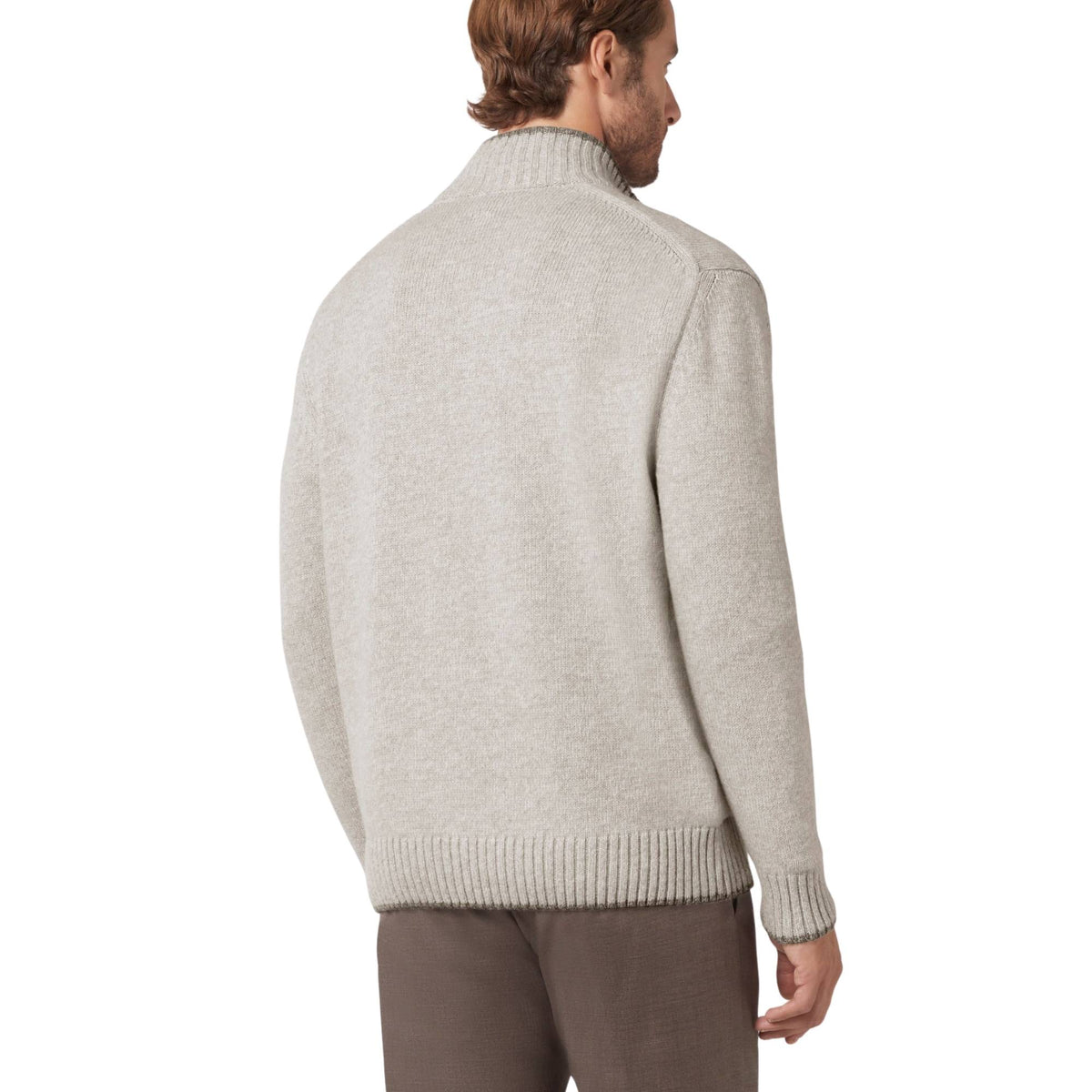 Paul &amp; Shark - Silver Grey Wool and Cashmere Half-Zip Sweater