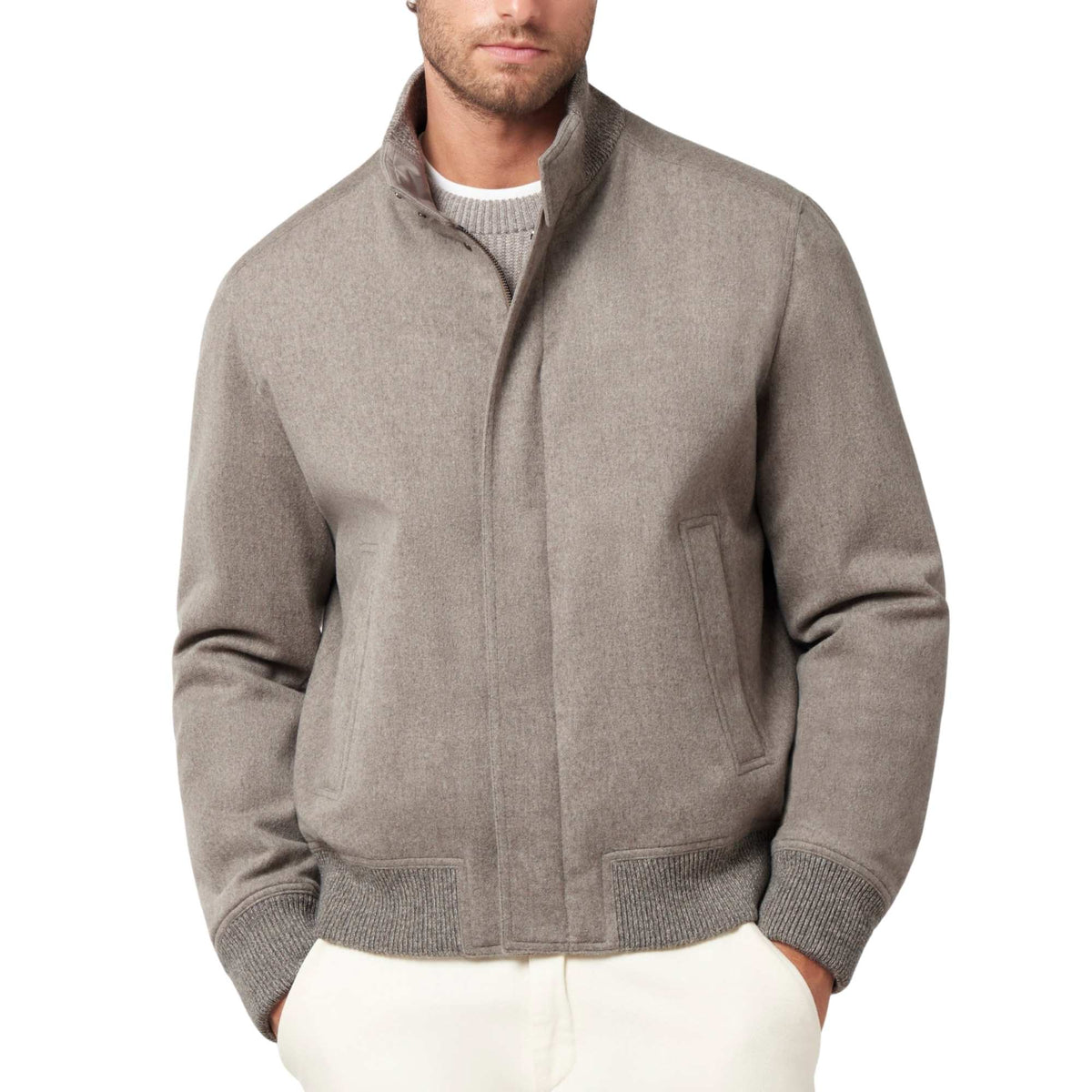 Paul &amp; Shark - Sahara Beige Paolo Cashmere Water-resistant Bomber Jacket