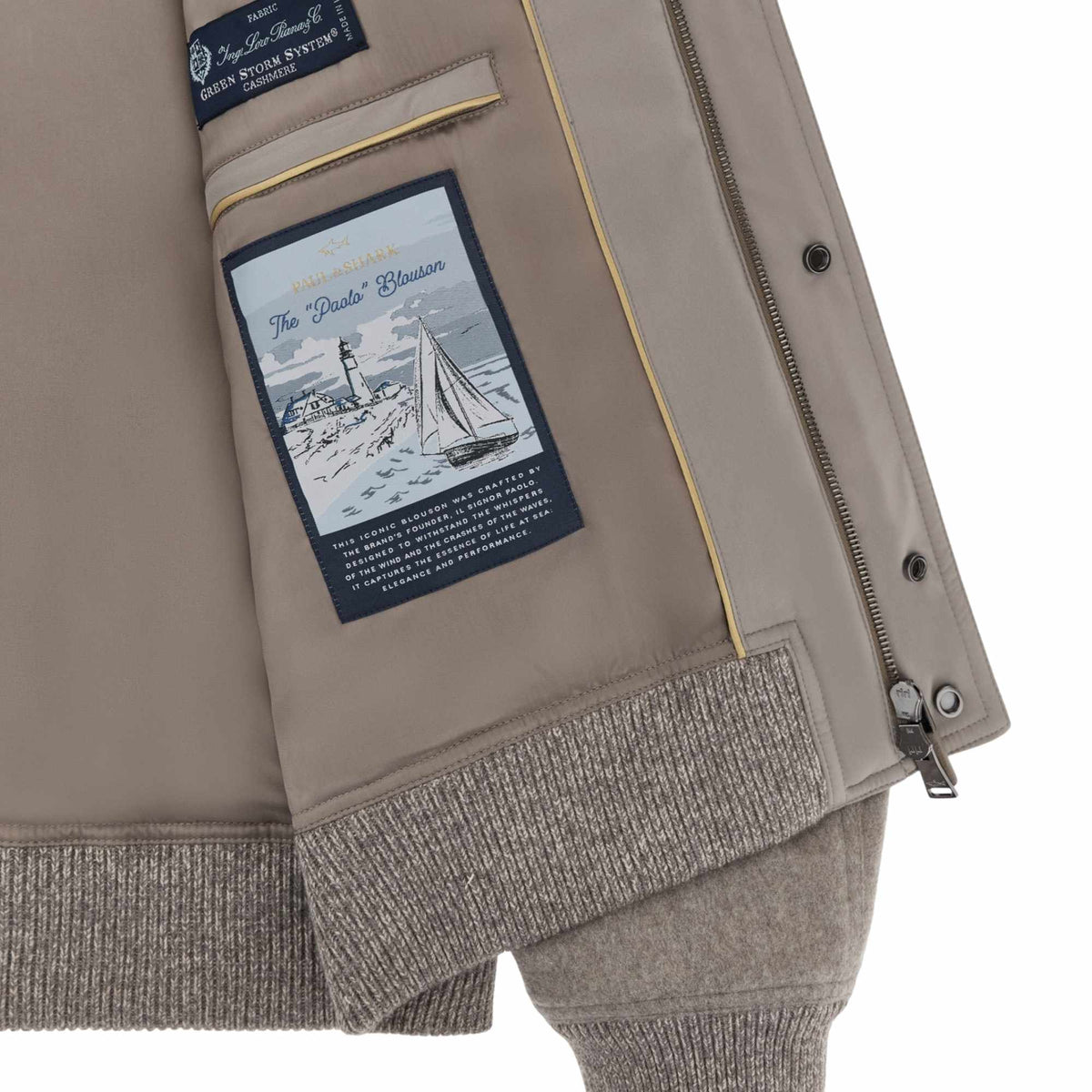 Paul &amp; Shark - Sahara Beige Paolo Cashmere Water-resistant Bomber Jacket