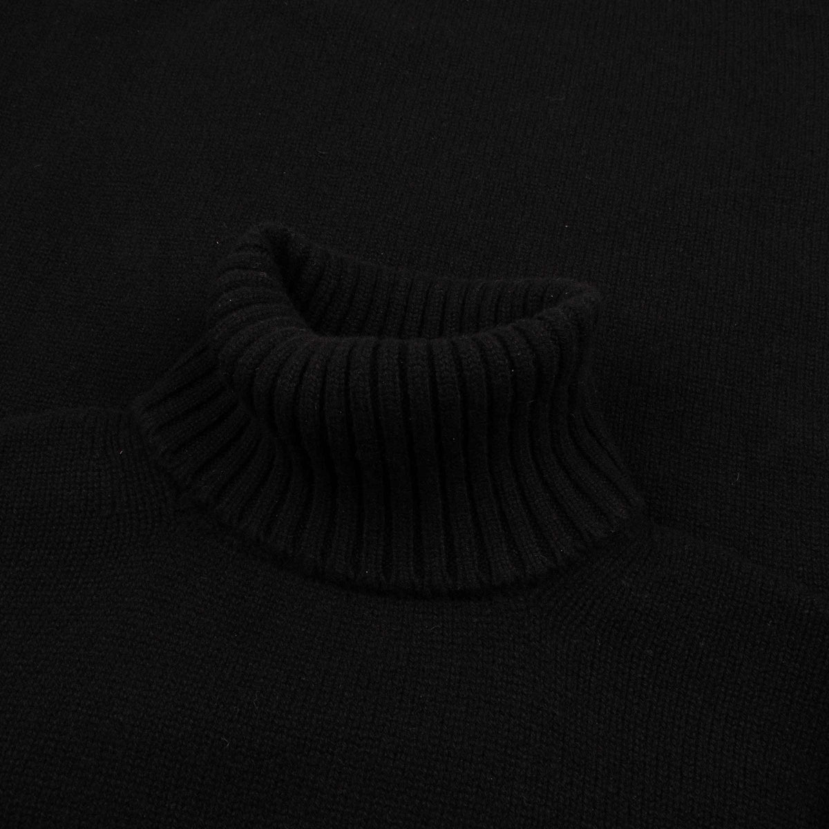 Black Portree 4ply Roll Neck Cashmere Sweater CASHMERE Robert Old