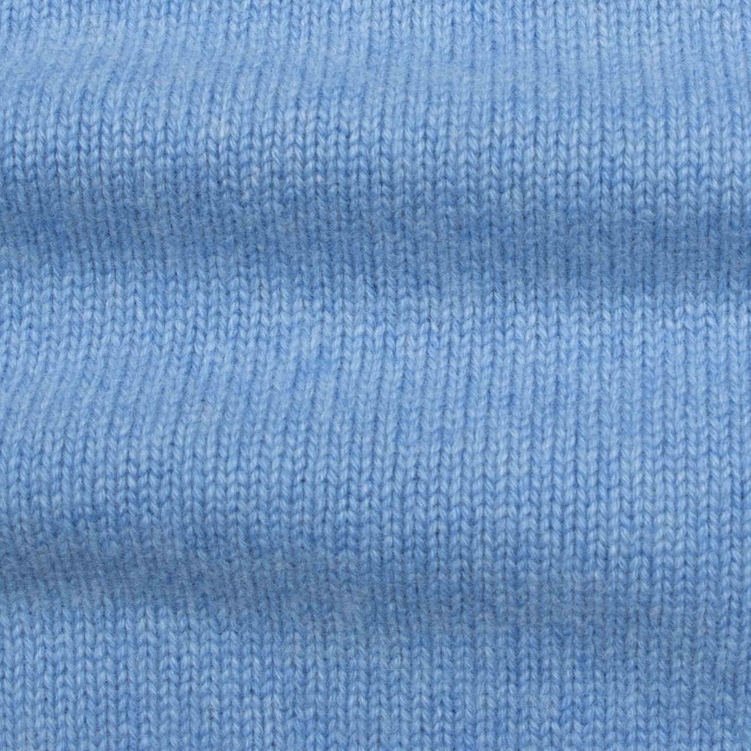 Robert Old - Suez Blue Portree 4ply Roll Neck Cashmere Sweater CASHMERE Robert Old