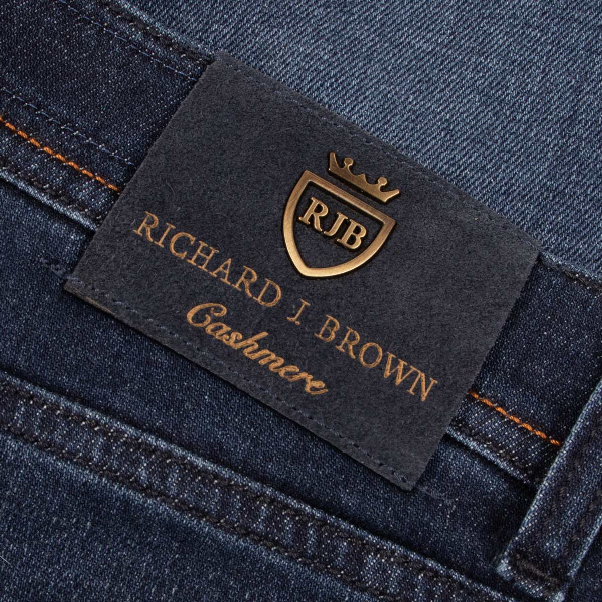 Richard J Brown - Mid Wash 'Milano' Cotton & Cashmere Regular Fit Jeans JEANS Richard J Brown