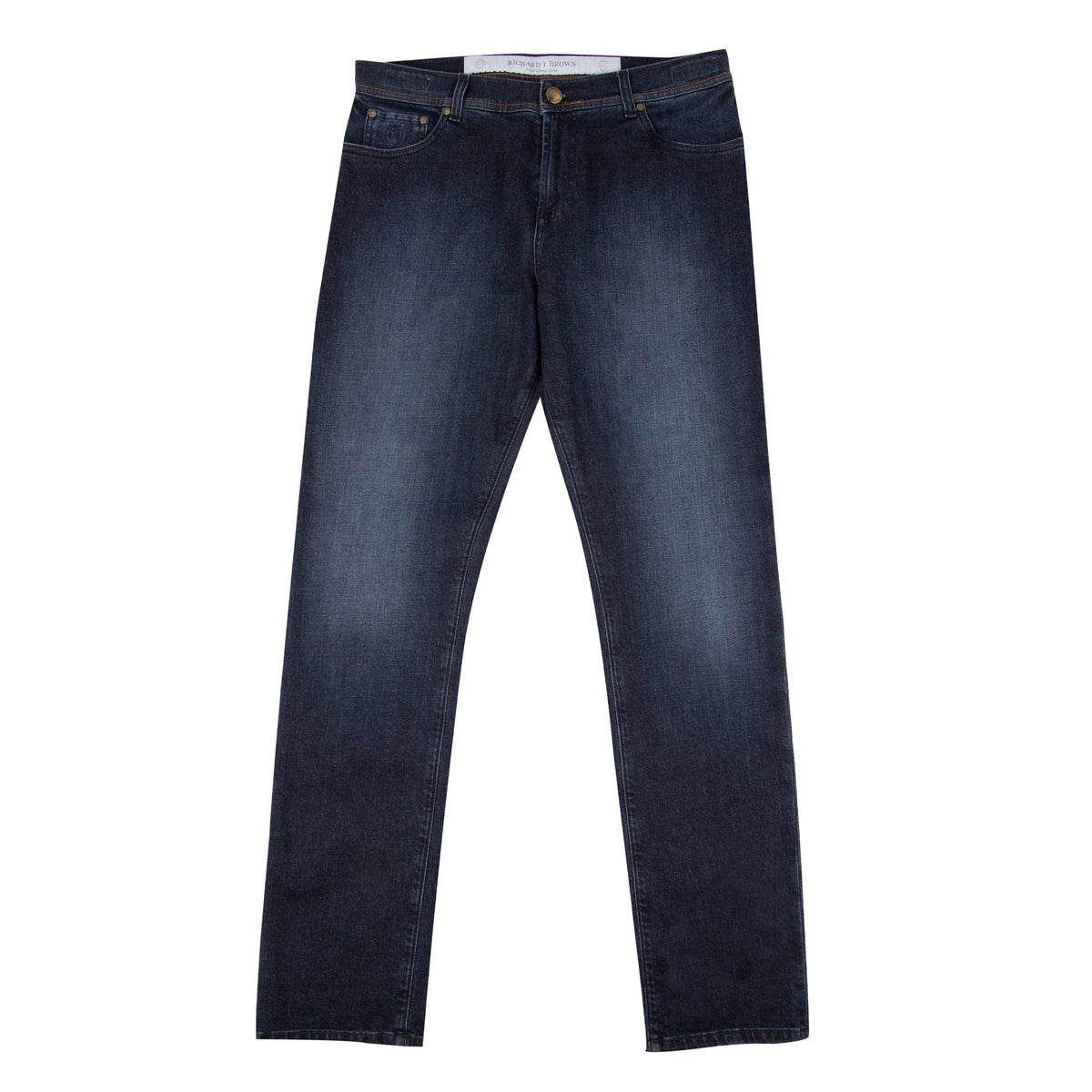 Richard J Brown - Mid Wash 'Milano' Cotton &amp; Cashmere Regular Fit Jeans JEANS Richard J Brown