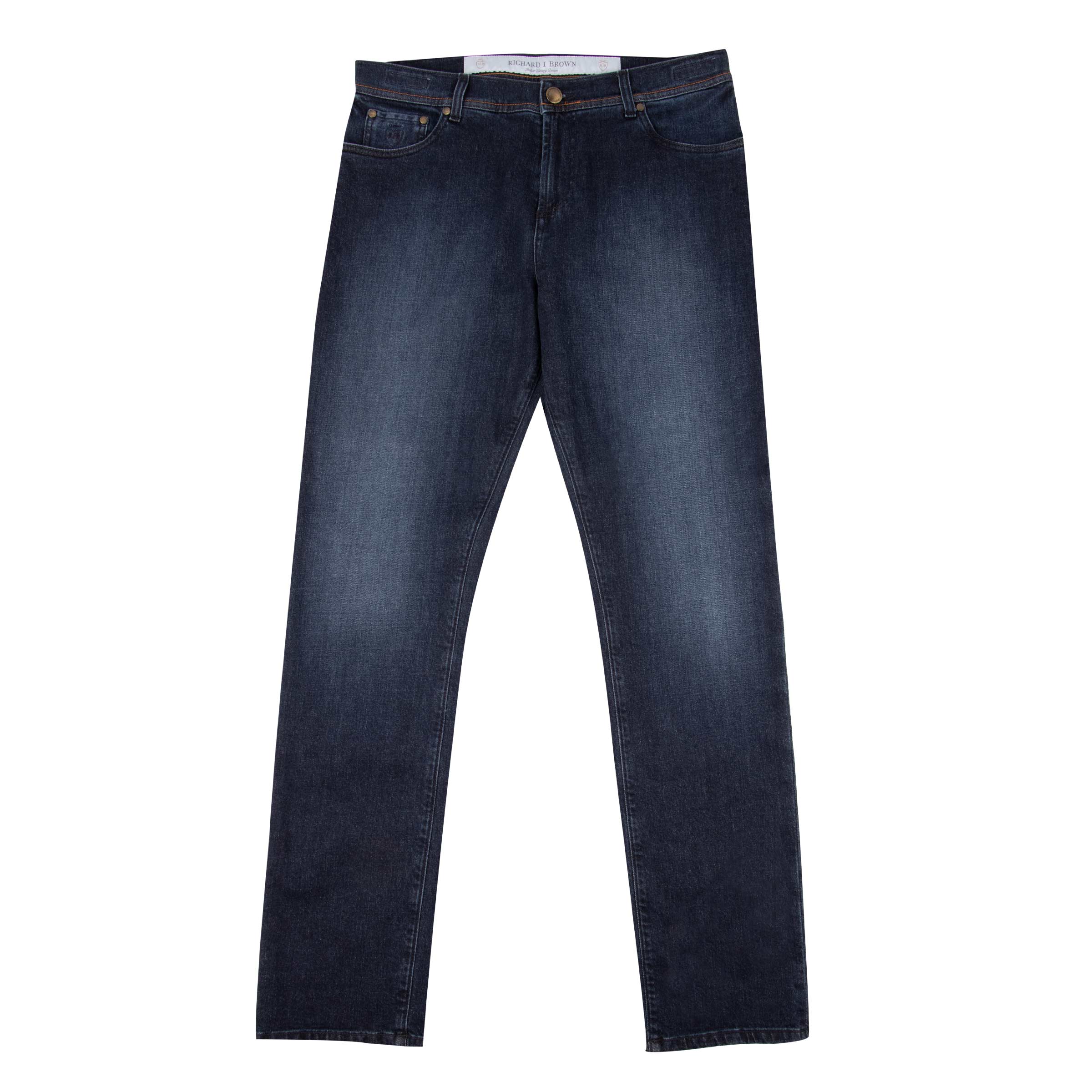 Richard J Brown - Mid Wash &#39;Milano&#39; Cotton &amp; Cashmere Regular Fit Jeans JEANS Richard J Brown