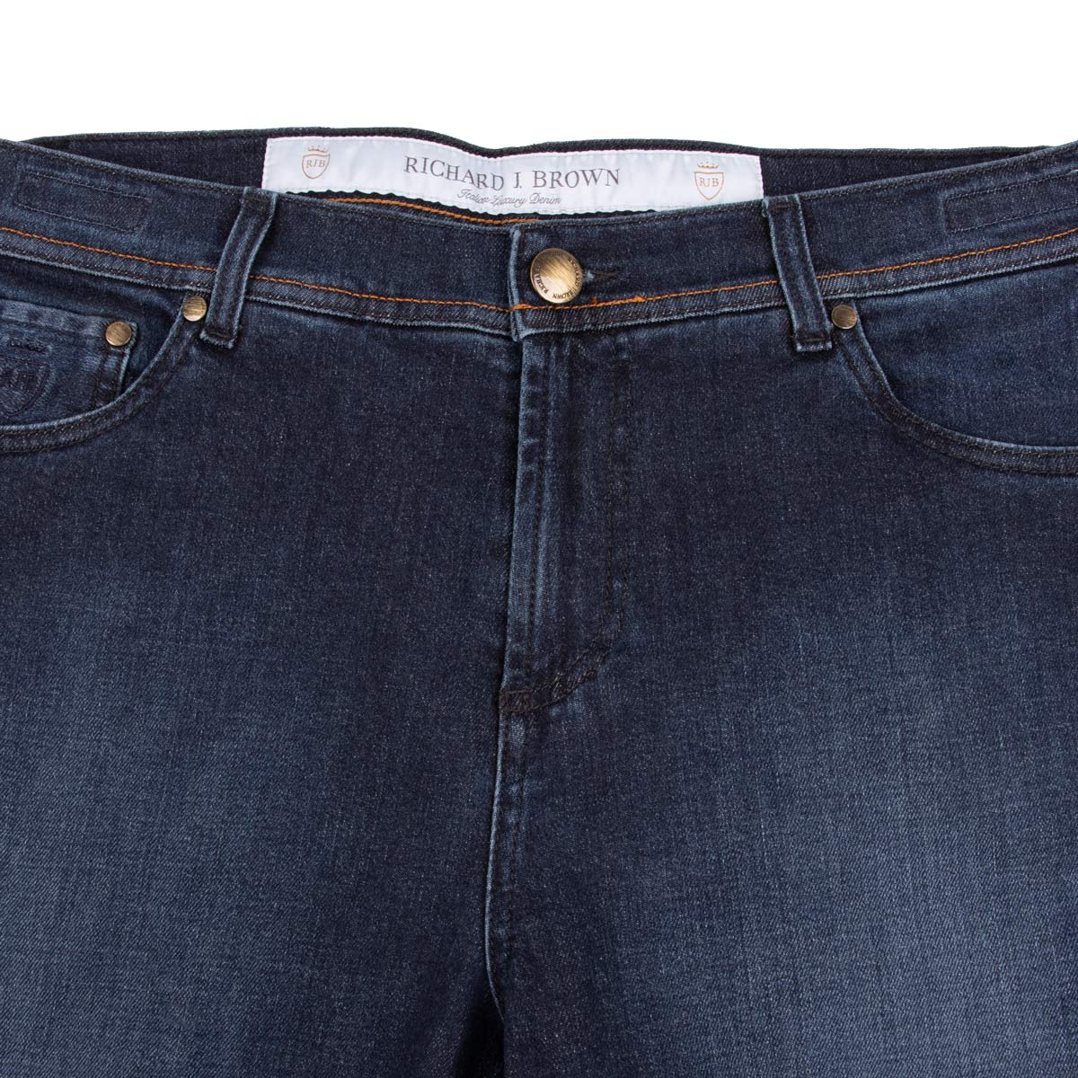 Richard J Brown - Mid Wash &#39;Milano&#39; Cotton &amp; Cashmere Regular Fit Jeans JEANS Richard J Brown